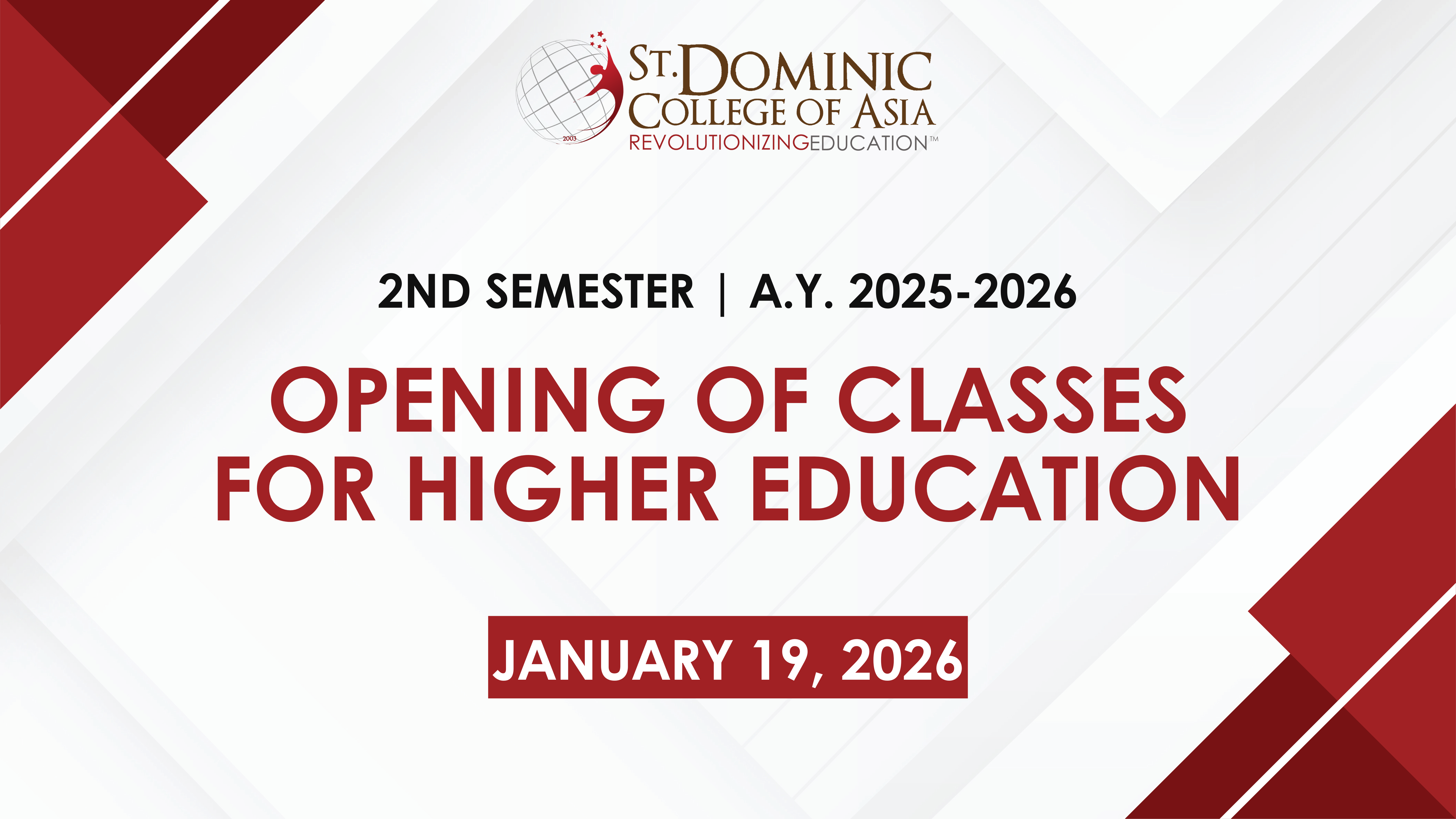 2ND SEMESTER OPENING OF CLASSES FOR HIGHER EDUCATION