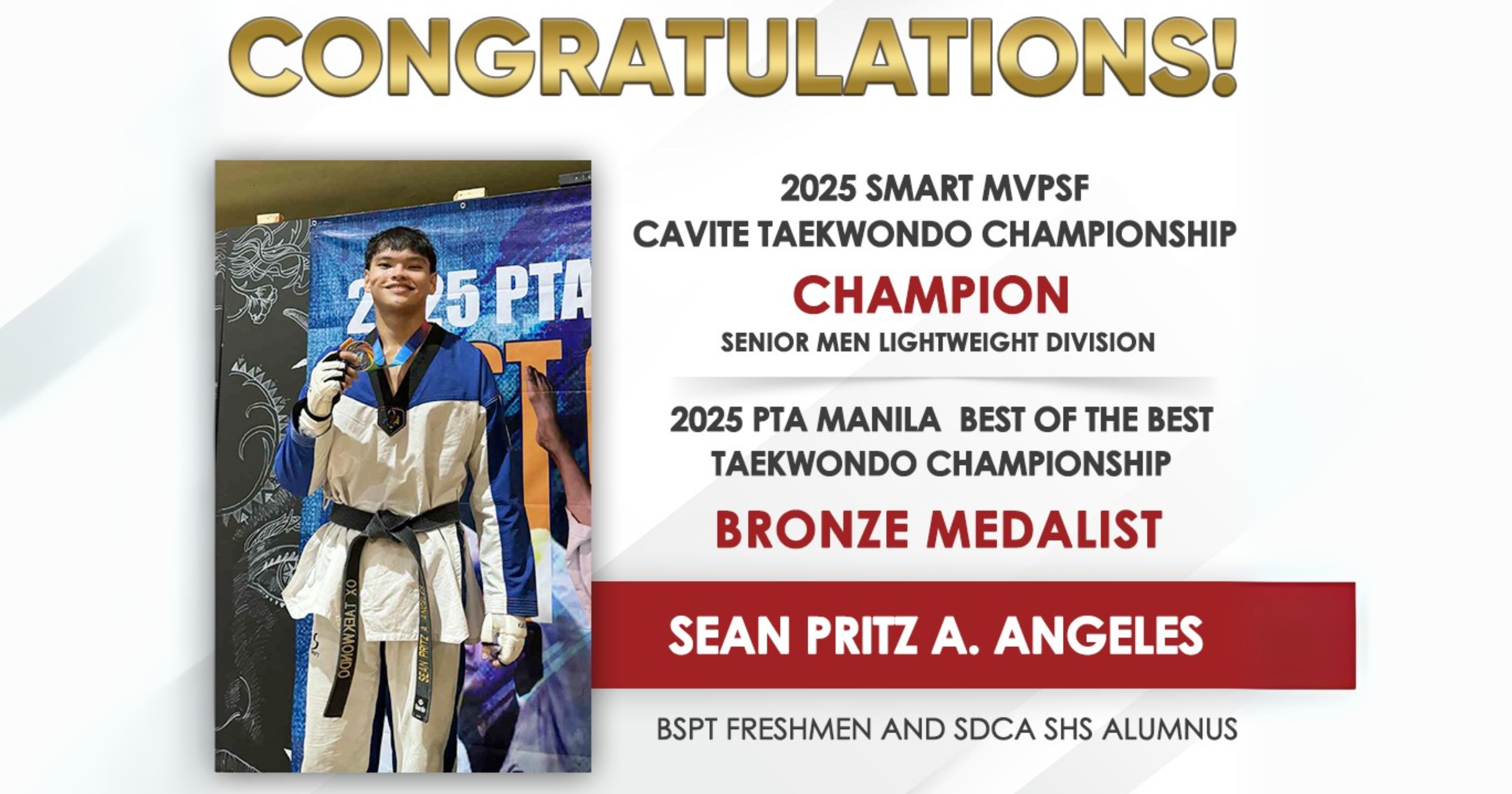 SDCA Physical Therapy Freshman Shines in Taekwondo Championships