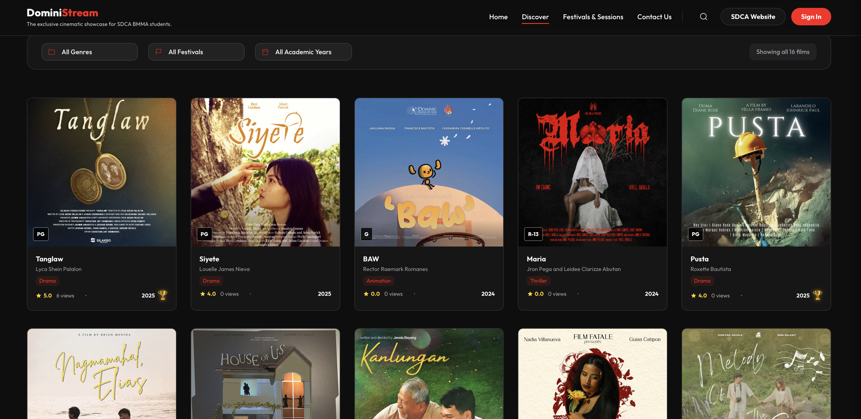 DominiStream Platform Launched to Feature SDCA Student Film Productions