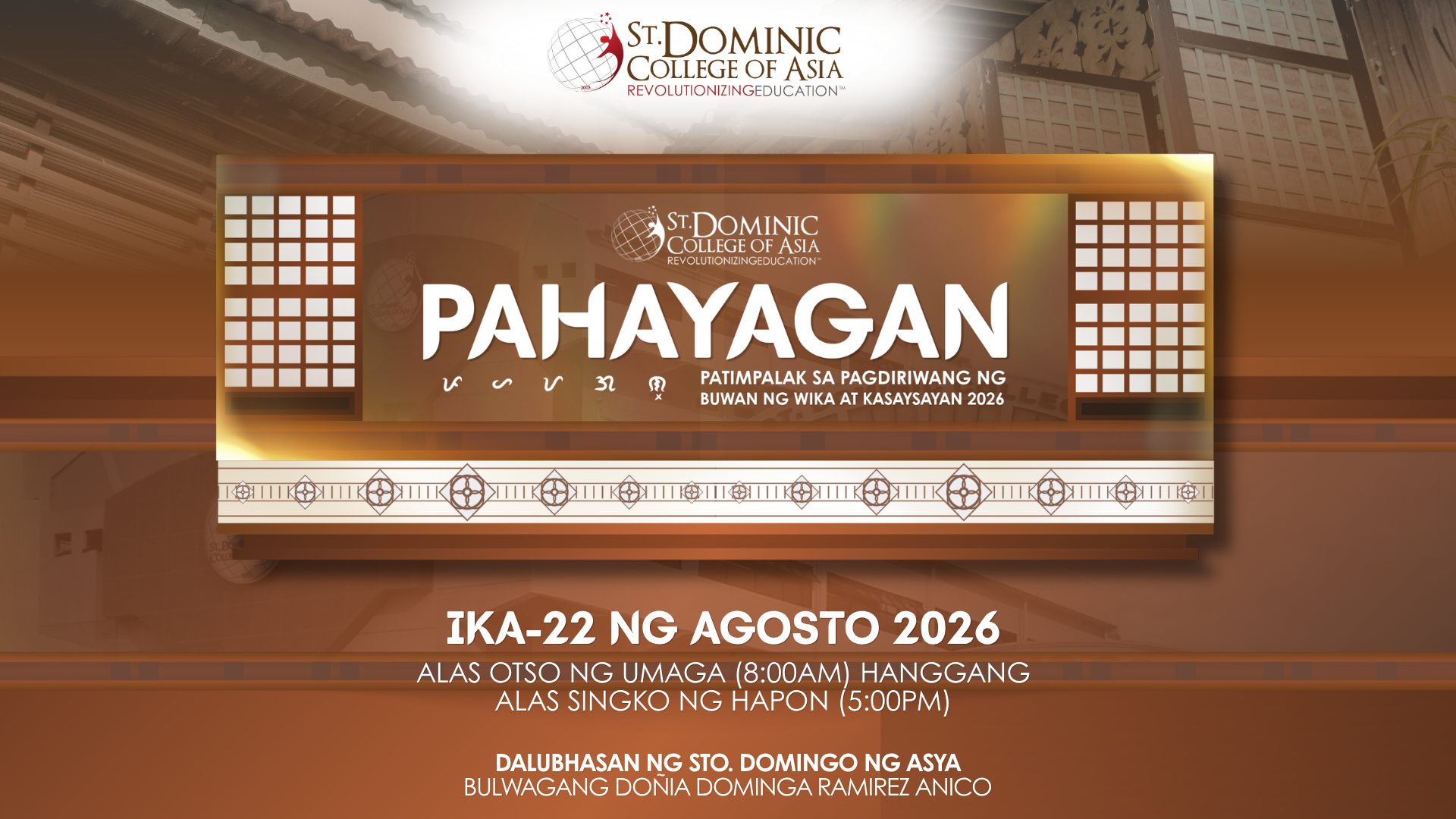 PAHAYAGAN 2026: PATIMPALAK SA PAGDIRIWANG NG BUWAN NG WIKA AT KASAYSAYAN