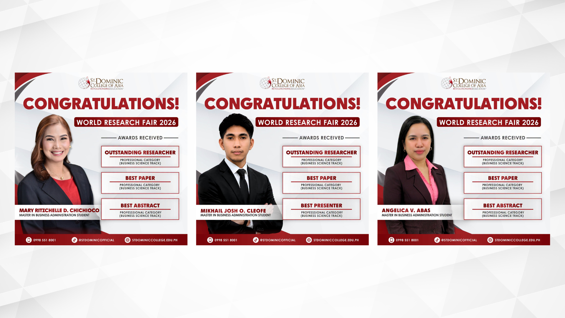 SDCA MBA Students Receive Recognition at World Research Fair 2026