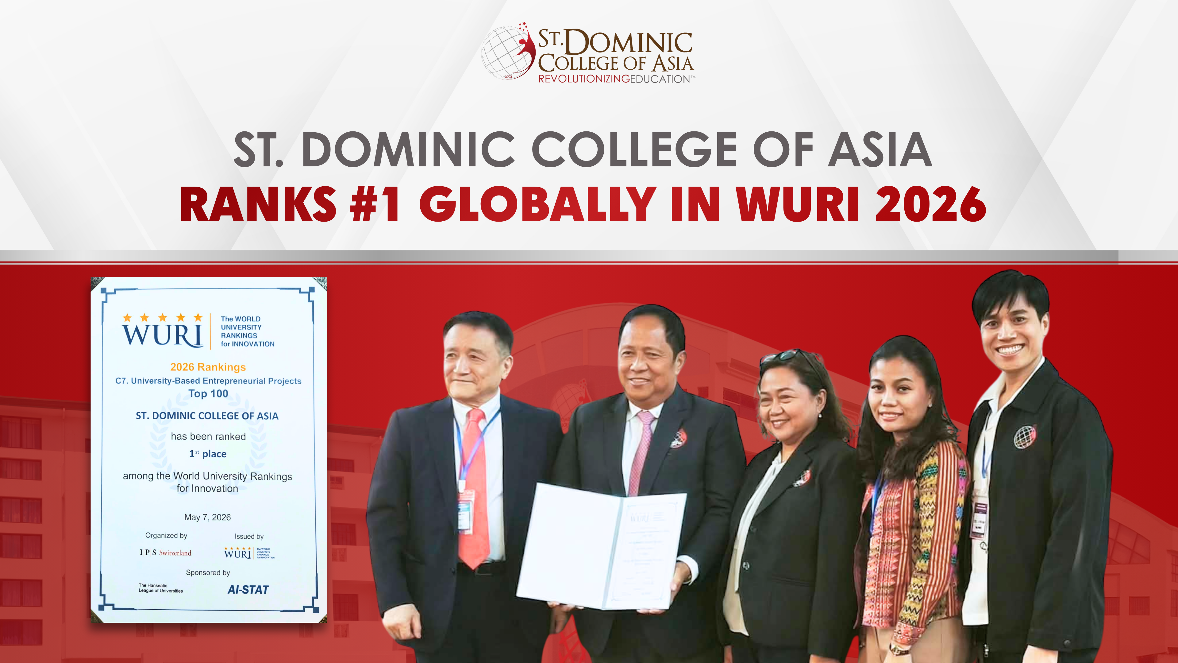 SDCA Officially Receives No. 1 World Ranking Recognition at WURI 2026