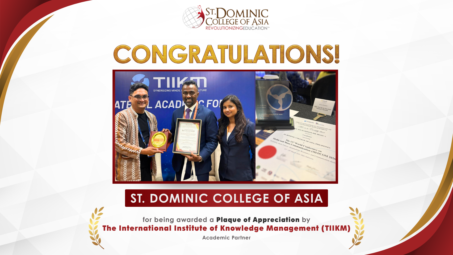 SDCA Recognized by TIIKM as an Academic Partner