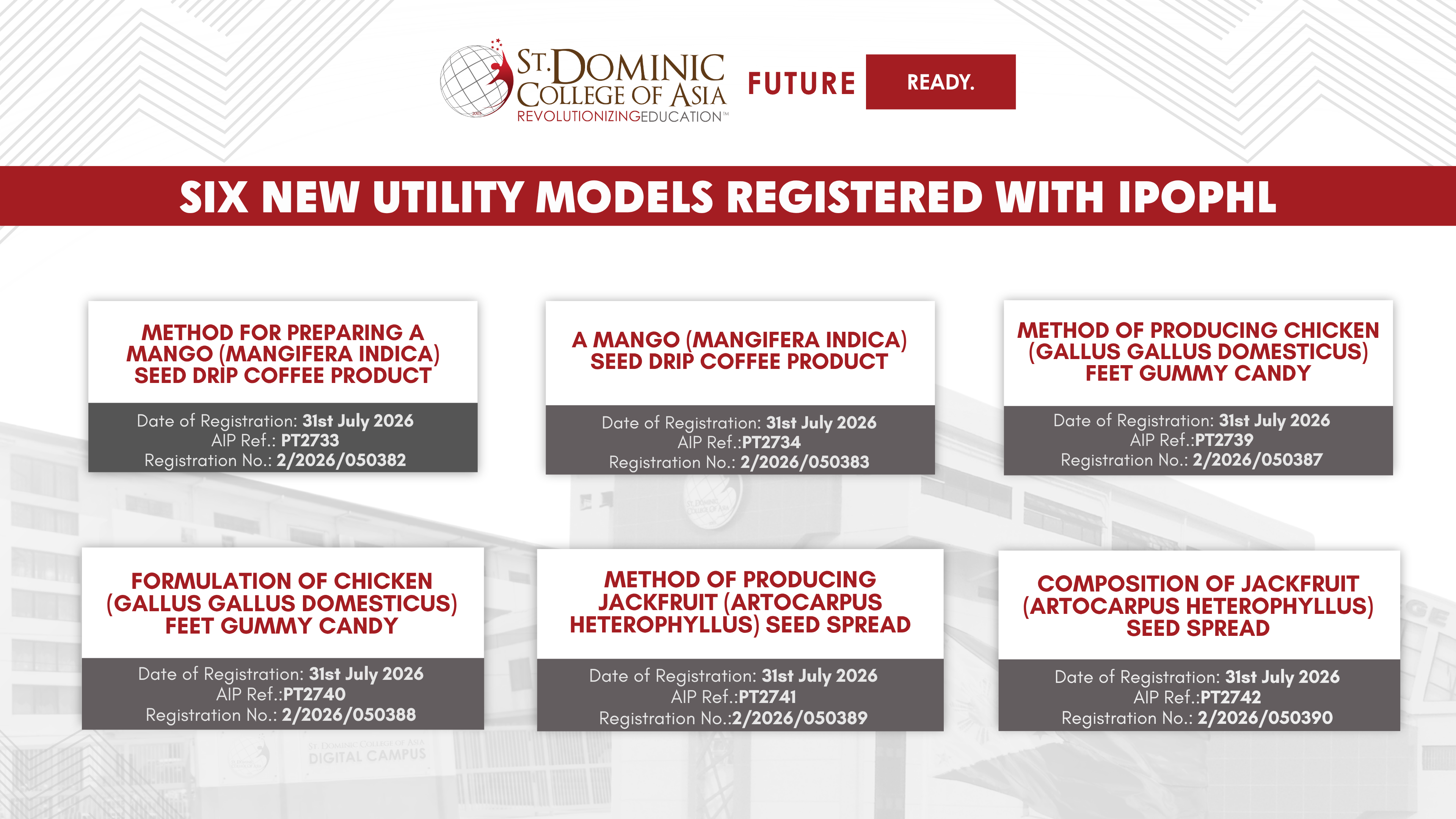 SDCA Registers Six New Utility Models with IPOPHL