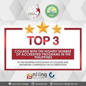 SDCA Receives Award for Top 3 Colleges with Highest Accredited Programs in the Philippines for the Third Time