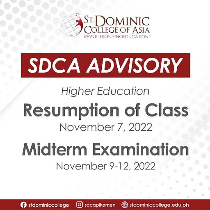 HIGHER ED - RESUMPTION OF CLASSES