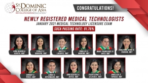 SDCA MAINTAINS HIGH BOARD EXAM RATE FOR MEDICAL TECHNOLOGY